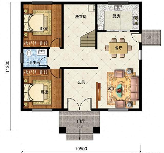 12款农村110平二层别墅图开云 开云体育官网选好后过完年建正好来年就能住上(图2)